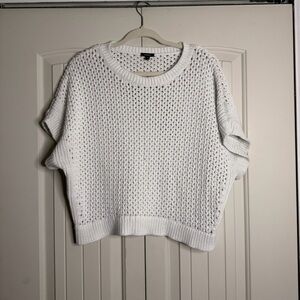 Express White Cotton Knit Top